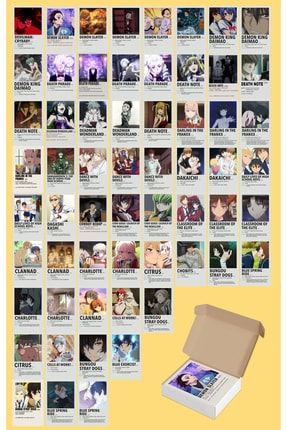 Anime Poster Kolaj Seti | Kaplamalı Yırtılmaz Duvar Poster Seti Kalın Kuşe Kağıt | 60 Adet 10cm*14cm p-008
