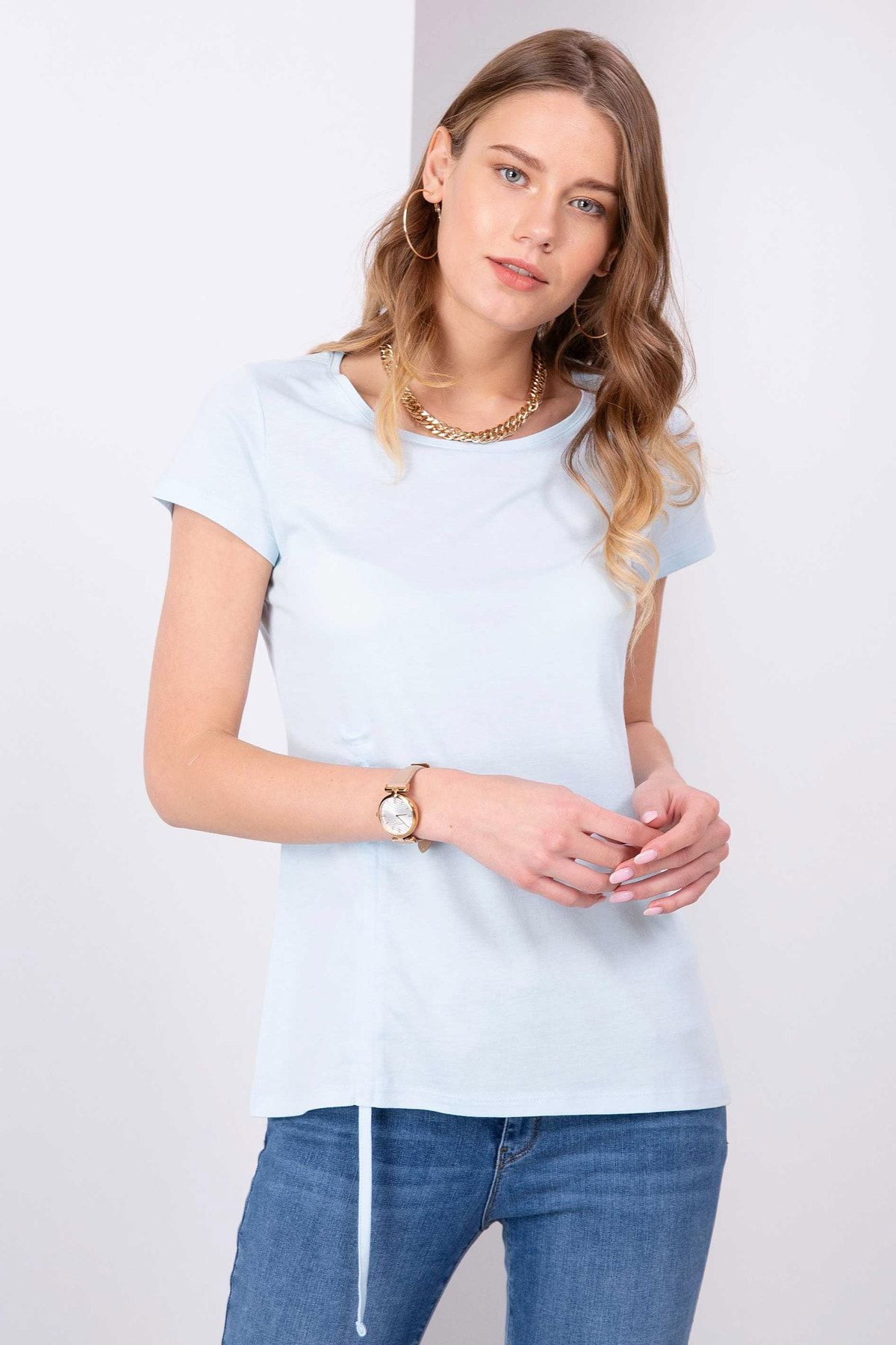 Pierre Cardin تی شرت زنانه آبی روشن G022SZ011.000.762164.VR003