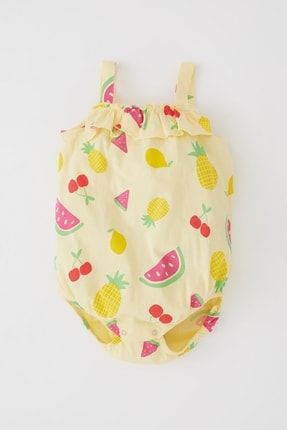 Kız Bebek Regular Fit Meyve Desenli Elastik Yaka Tulum X8778A222SM
