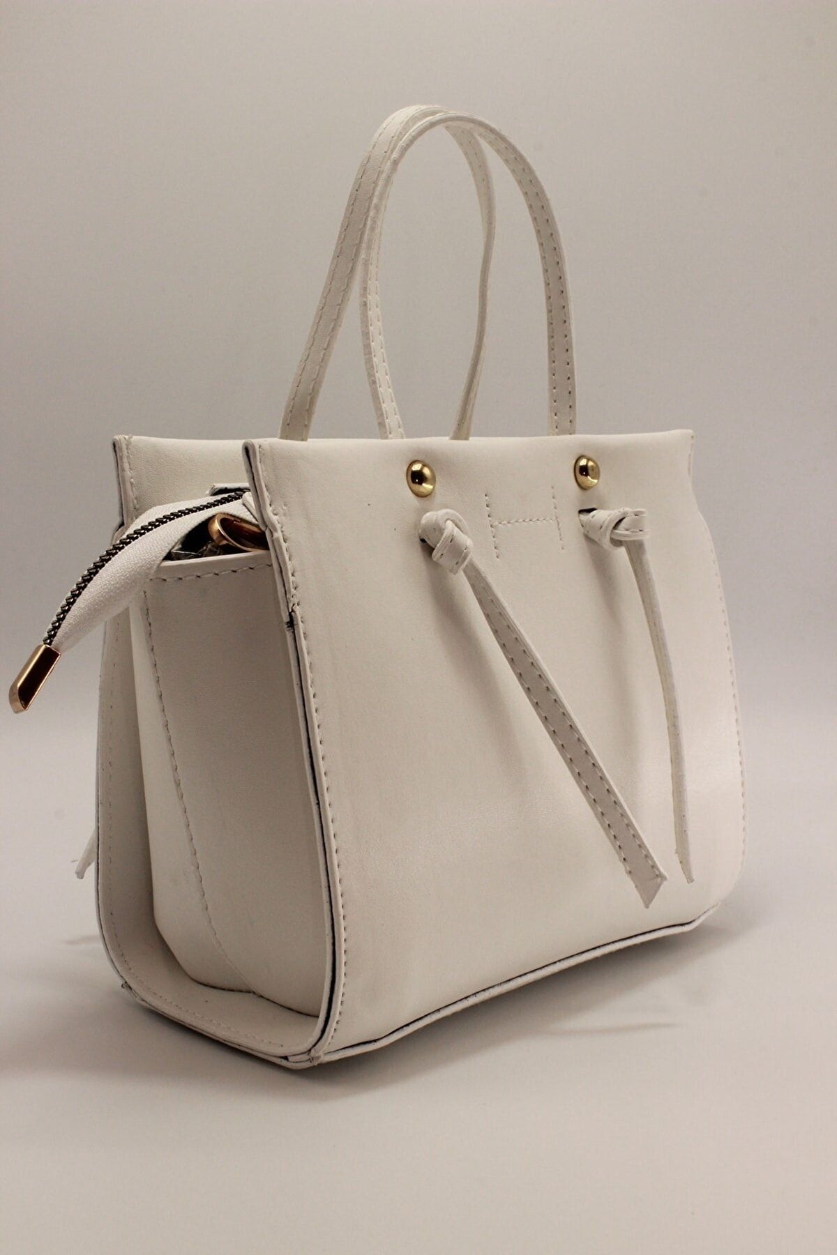 ARTON Women s White Knotted Mini City Hand and Shoulder Bag Trendyol