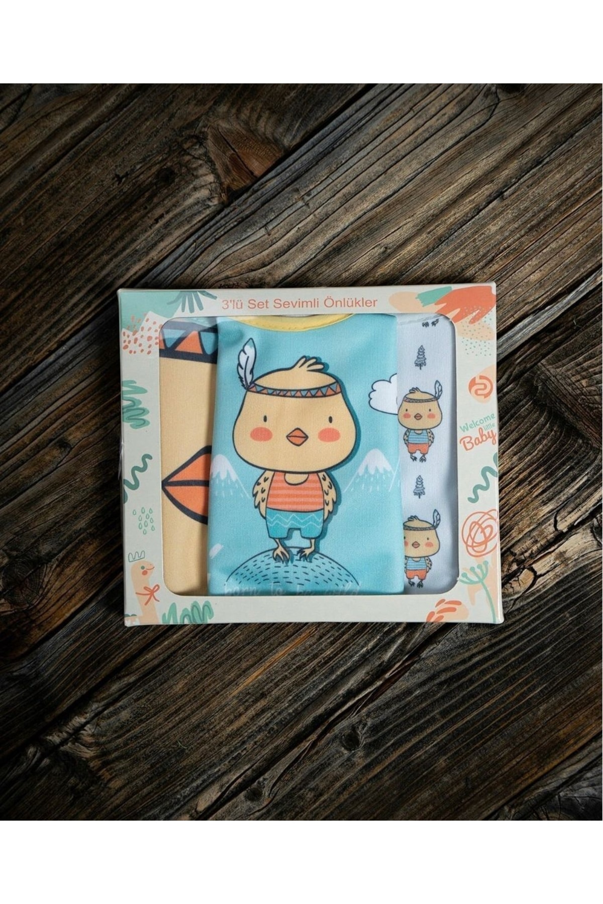 bkm22 Civciv Temalı Unisex Bebek 3’lü Mama Önlüğü Seti fotoğrafı 2 (önizleme)