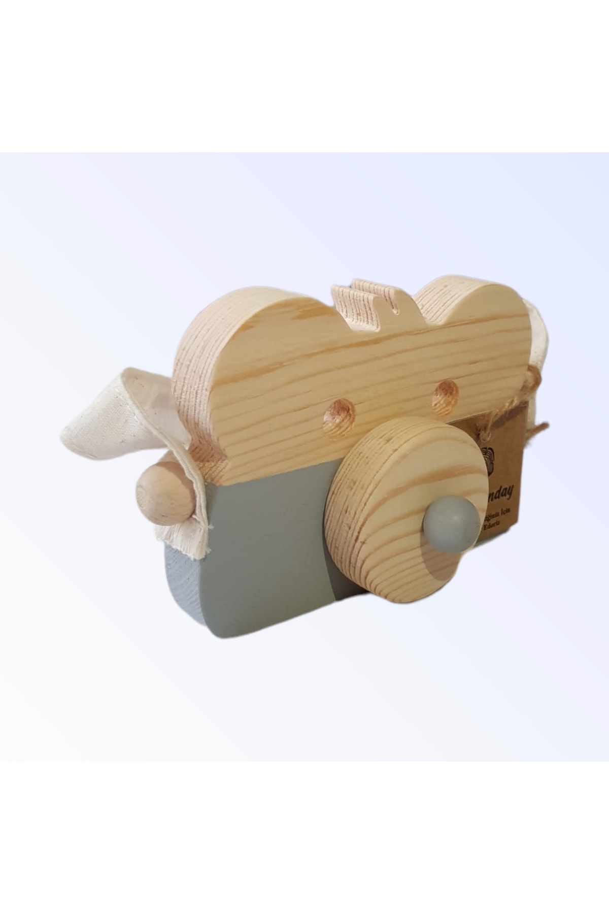 aswood Ahşap Eğitici Oyuncak Ayıcık Fotoğraf Makinesi, Şirin Oyuncak Kamera, Hayvan Oyuncak - Gri fotoğrafı 3 (önizleme)