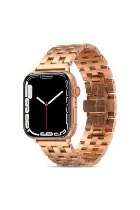 Apple Watch 3 4 5 6 7 8 Se Nike 38 40 41mm Uyumlu Metal Katlamalı Klipsli Şık Kordon Kayış Bileklik KRD-20-Kordon-Apple-40mm