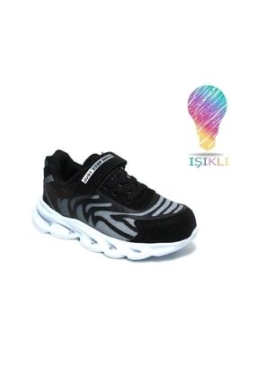Siyah - Çok Hafif Çok Rahat Günlük Işıklı Çocuk Spor Ayakkabı BRİSTOL PTK