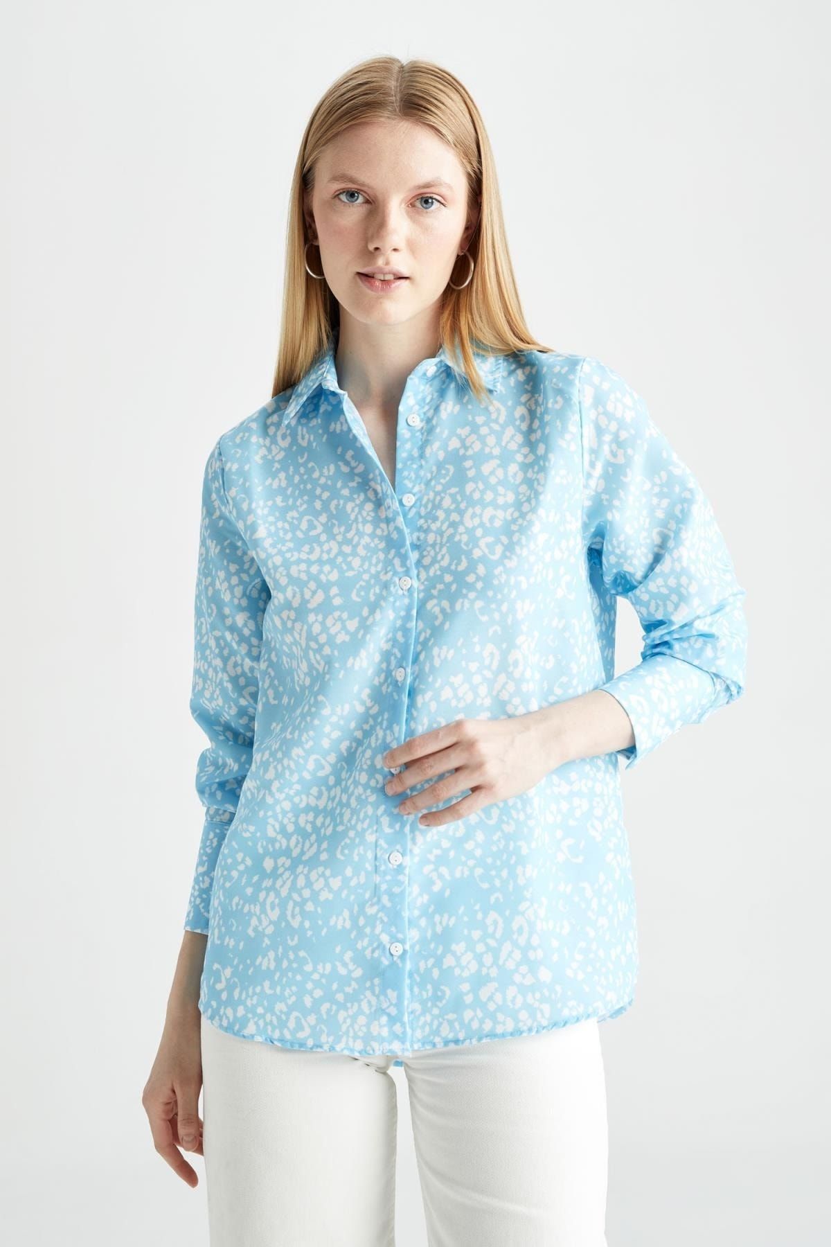 DeFacto Hemd Blau Regular Fit