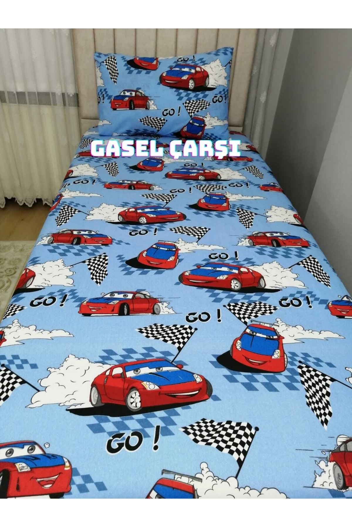 Arabalı Tek Kişilik Nevresim Takımı ( Çarşafı Lastikli ) 2