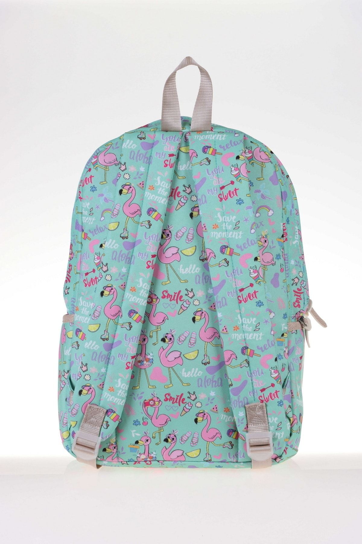 Nature Okul Çantası 41x24x18 Mint Flamingo (k1319)