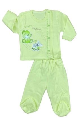 Bebek Cute Elephant Pijama Takımı - Yeşil MNL024