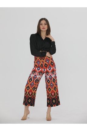 Geometrik Desenli Çok Renkli Pantolon GEO-PNTLN