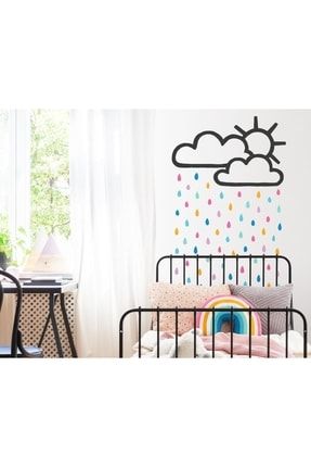 Çocuk Odası Duvar Sticker Günen Bulut Ve Yağmurlar Duvar Süsü arcodu000000117
