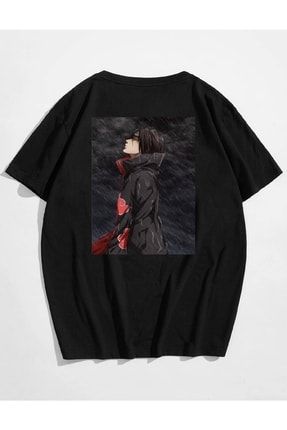 Unisex Naruto Itachı Rain Baskılı Oversize T-shirt AYM24412