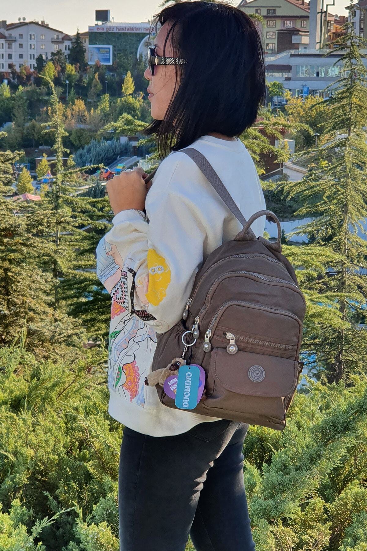 کوله پشتی زنانه قهوه ای FCSTORE | megasırt اورجینال - تصویر 5