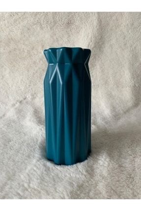Mavi Plastik Kırılmaz Dekoratif Vazo RefTas8001