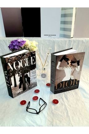 Dekoratif Kitap Kutu 2'li Set Dior Vogue Kahverengi Kitap Kutu Set VD-Sonbahar