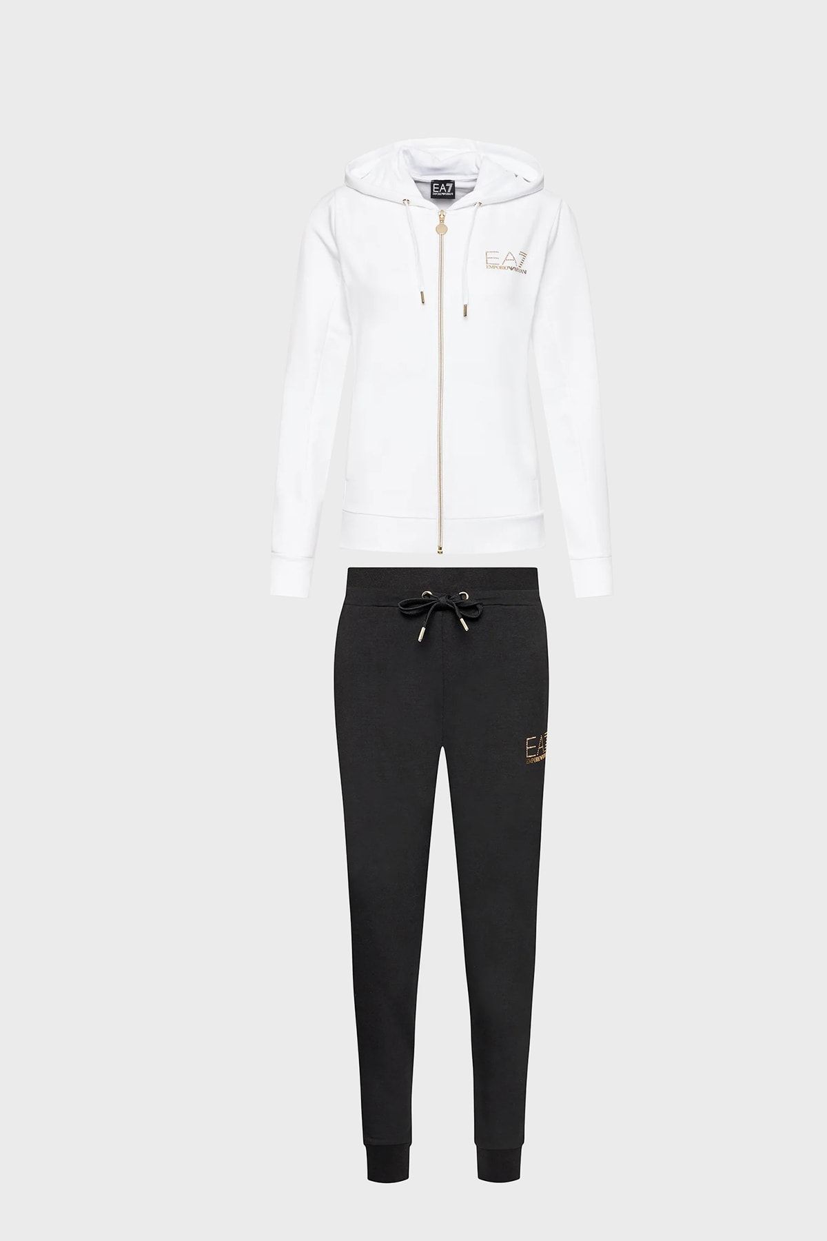 EA7 Regular Fit Hooded Tracksuit Set with Zipper Pocket Women s
