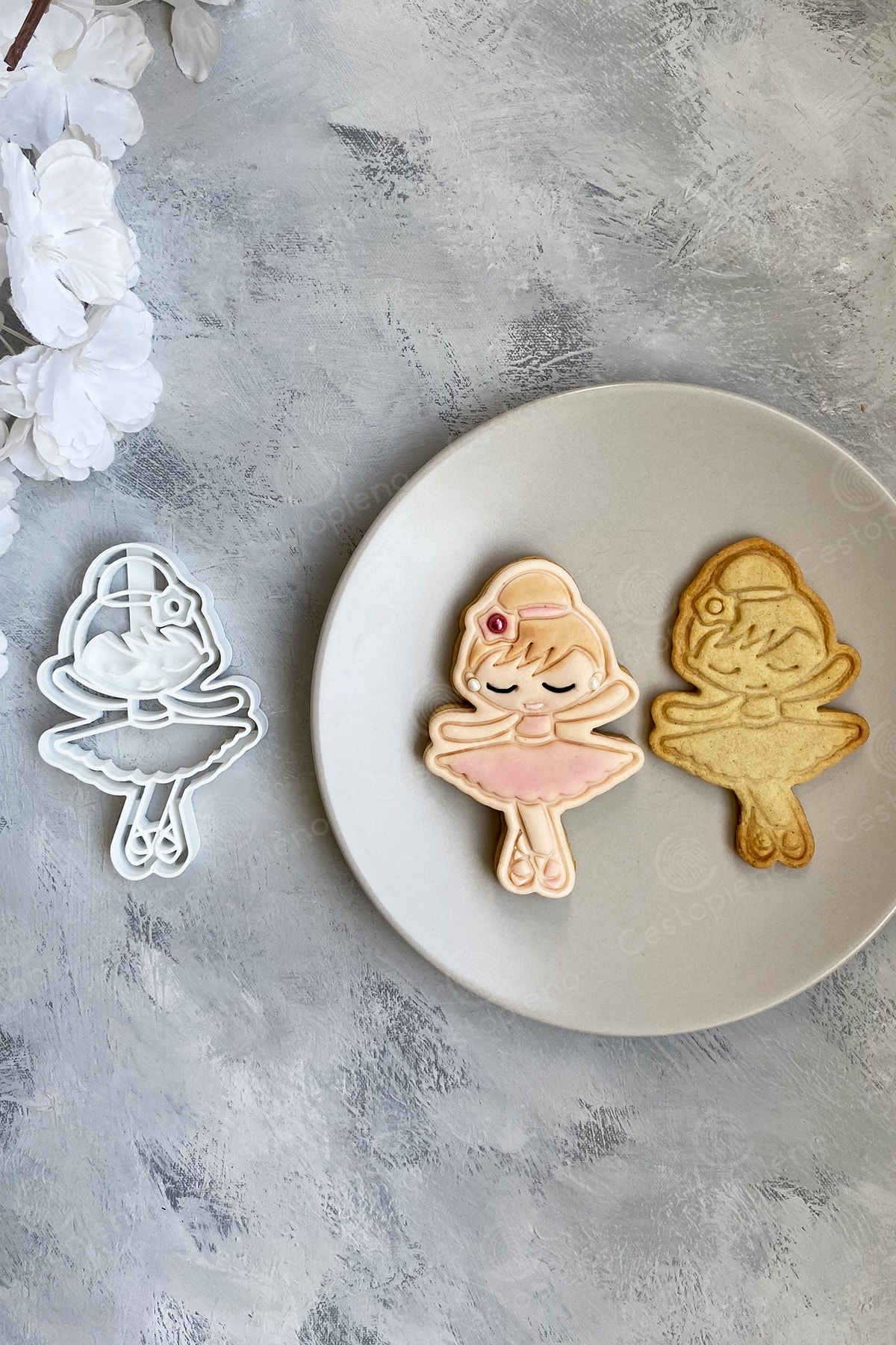 Ballerina Dough Shaper / Cookie Mold - White