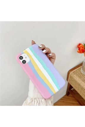 Iphone 11 Kılıf Rainbow Liquid Gökkuşağı Lansman Silikon Kılıf Kapak HCip11-liquid-rainbow