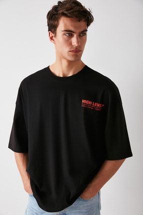 High Oversize Siyah T-shirt HİGH25012022