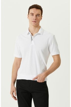 Slim Fit Beyaz Polo Yaka T-shirt 1082046
