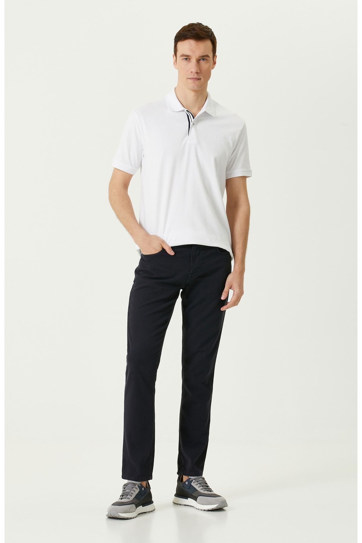 Network Slim Fit Lacivert Casual Pantolon