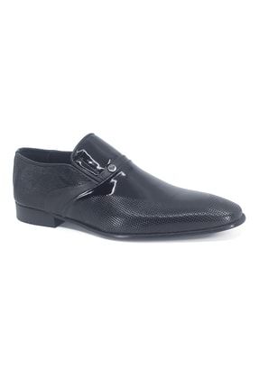 Erkek Siyah Neolit Classic Bağcıksız Desenli Rugan Deri Ayakkabı 21MC005007001