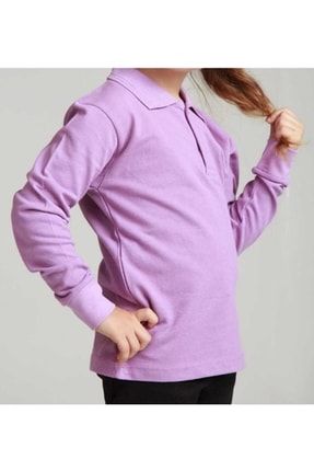 Kız Çocuk Uzun Kollu Polo Yaka T-shirt EBRM3434