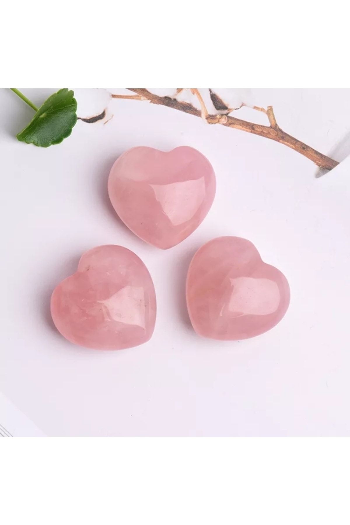 Snowygirl Birthstone Aries Rose Quartz Natural Stone 1 Piece Heart