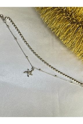 Kopuz Jewelry Deniz Yıldızı Figürlü Ikili Zincir Halhal HALHAL ZİNCİR