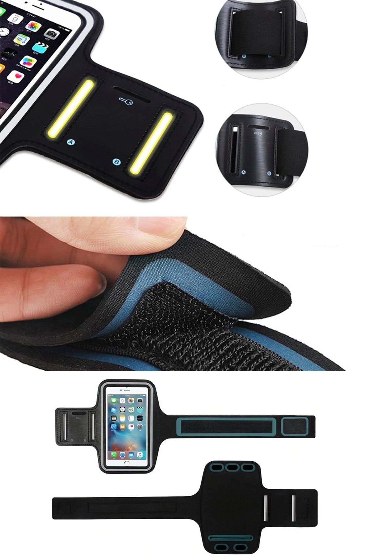 MEZİGARC Iphone 13 Pro Max Uyumlu Yürüyüş Koşu Spor Kol Bandı Dokunmatik Ekran Telefon Kabı Kılıfı CR10594