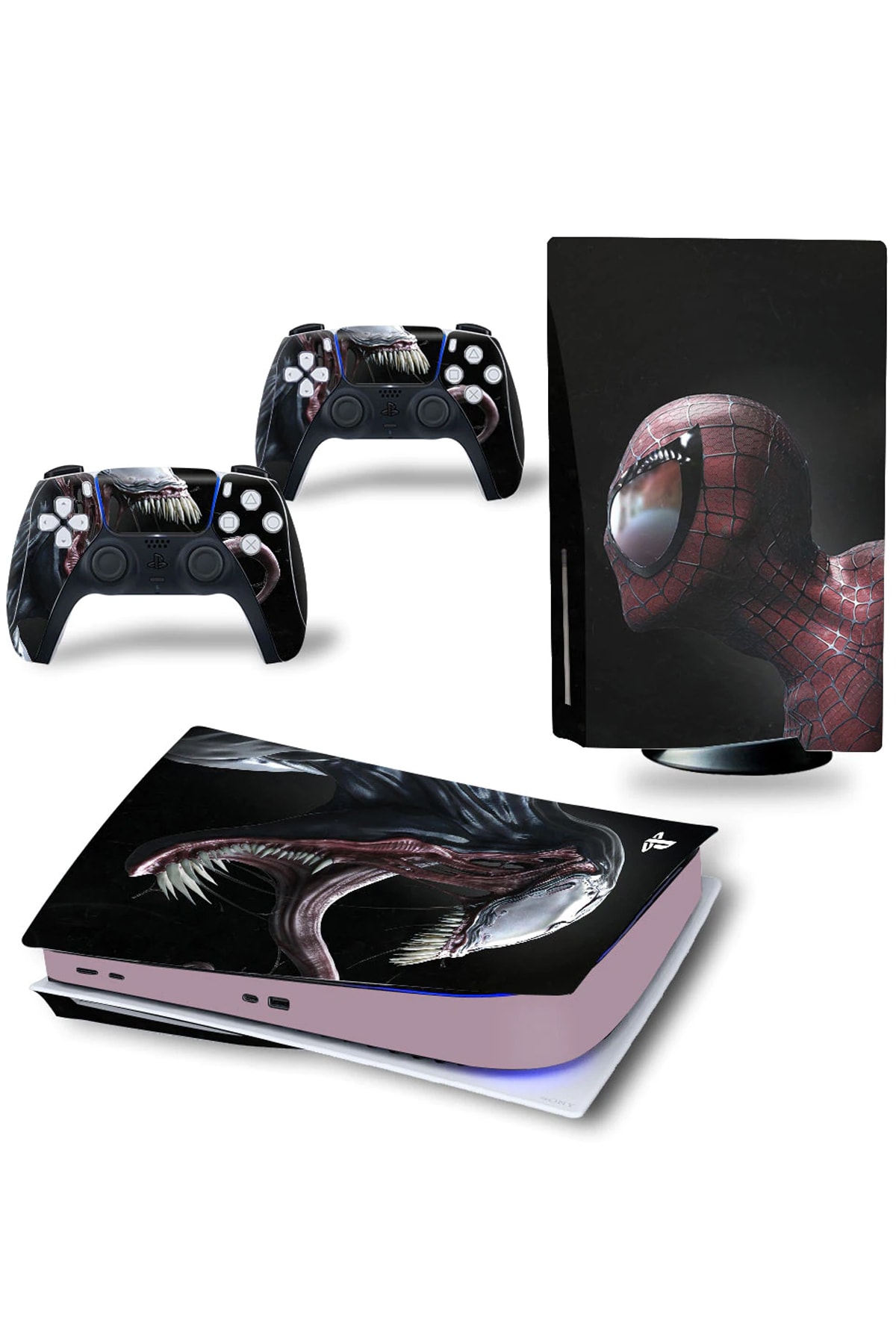 Kt Grup Venom & Spiderman Playstation 5 Dijital Versiyon Sticker Kaplama Seti