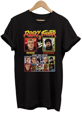 Rocky Balboa Film Karakterleri Baskılı %100 Pamuk Oversize T-shirt rm-02y