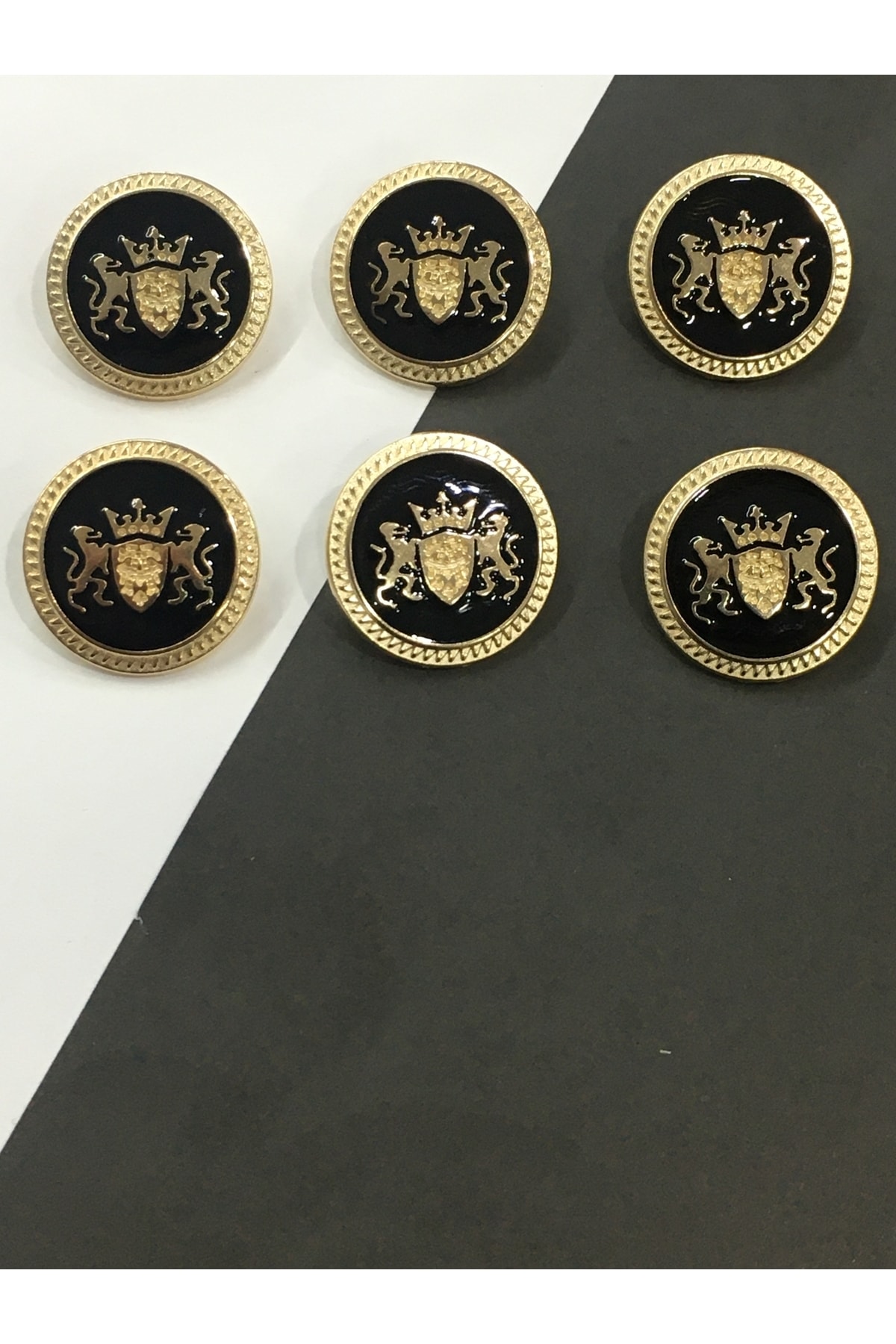 Trench Coat and Coat Button Set of 6 / Double Lion Model
