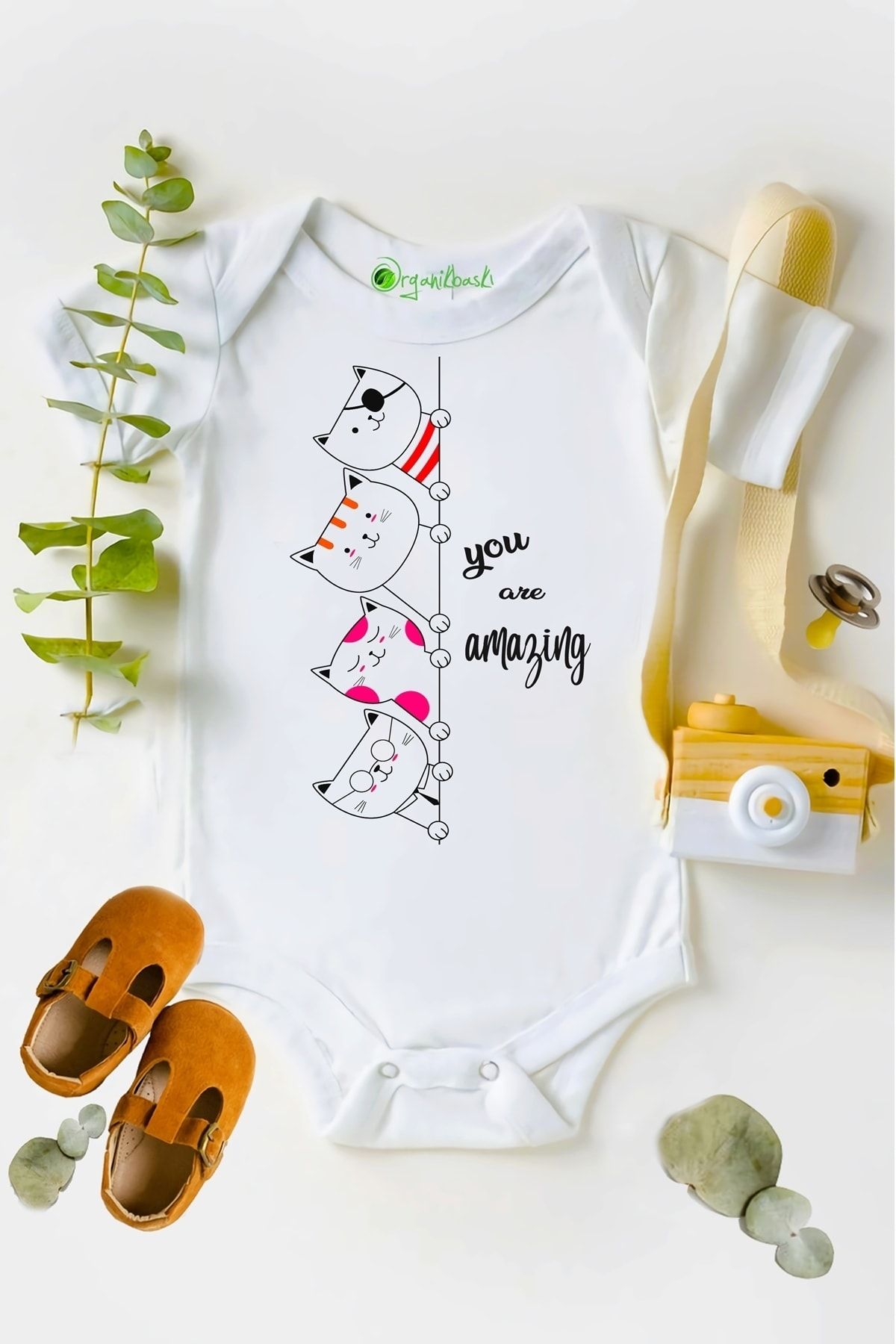Baby&Baby-بدلة أطفال للجنسين من You Are Amazing Cat مصنوعة من القطن العضوي بنسبة 100% 2