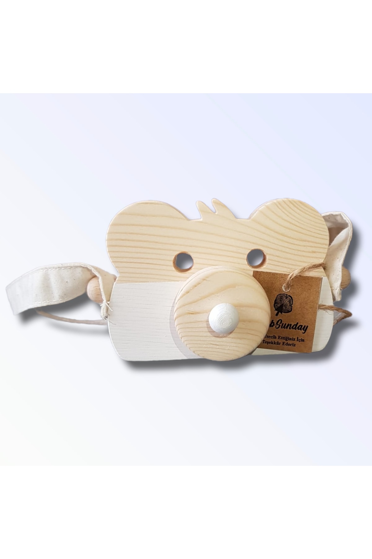 aswood Ahşap Eğitici Oyuncak Ayıcık Fotoğraf Makinesi, Şirin Oyuncak Kamera, Hayvan Oyuncak - Beyaz fotoğrafı 2 (önizleme)