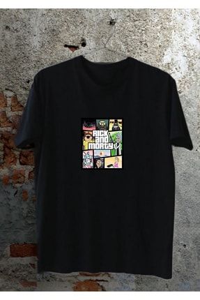 Rick And Morty Gta Baskılı Unisex Regular T-shirt THGRM01