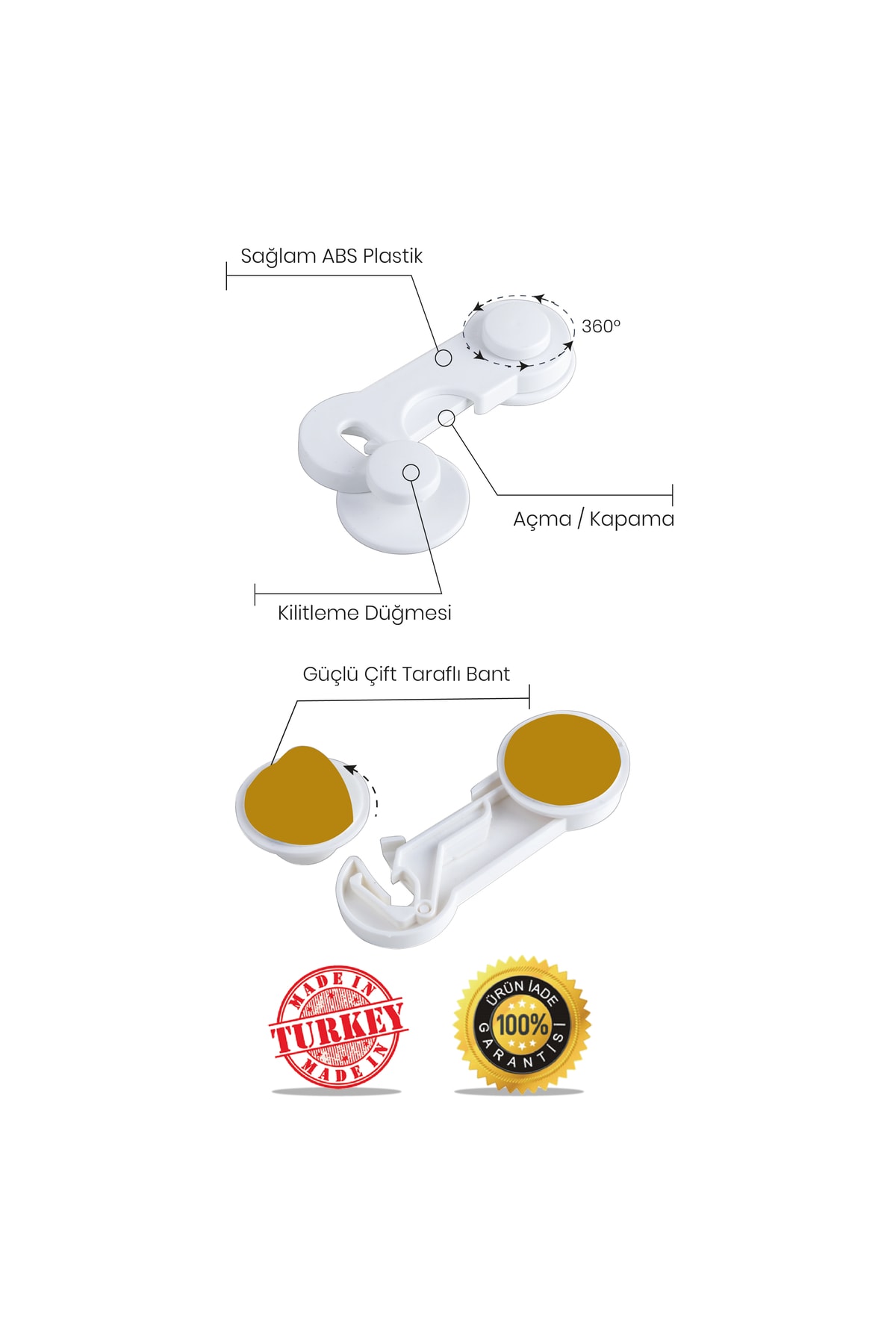 İdeal Baby 10 Adet Kapak Kilidi Çocuk Çekmece Dolap Kilidi Güvenlik Kilidi Mutfak Ofis Salon Oda Kilidi fotoğrafı 4 (önizleme)