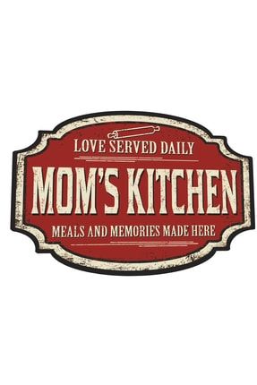 Moms Kitchen Annemin Mutfağı 3 Boyutlu Özel Kesim Retro Vintage Ahşap Poster 7847942488446