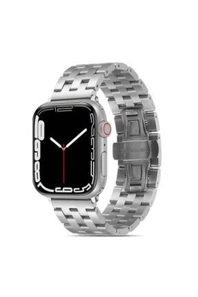 Apple Watch 7 45mm Krd-20 Metal Kordon Smooth Steel Gümüş Rx-kl43555217