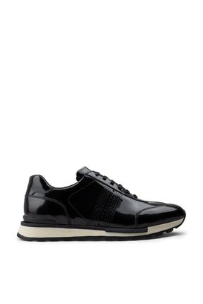 Hakiki Deri Siyah Sneaker Erkek Ayakkabı 01738MLCVT01
