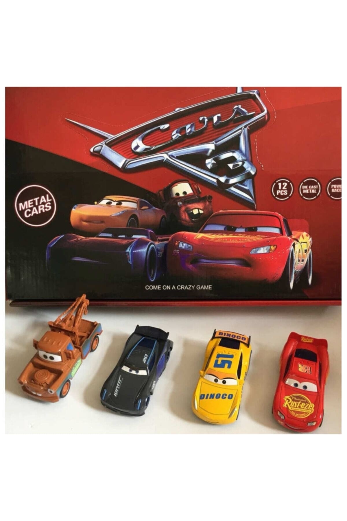 OKTOYS Cars Şimşek Mcqueen Mater Oyuncak Arabalar 4'lü Set Metal