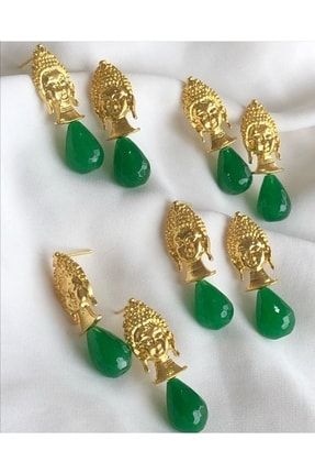 Yeşim Taşlı Yeşil Küpe/jade Green Earring ZJE0275