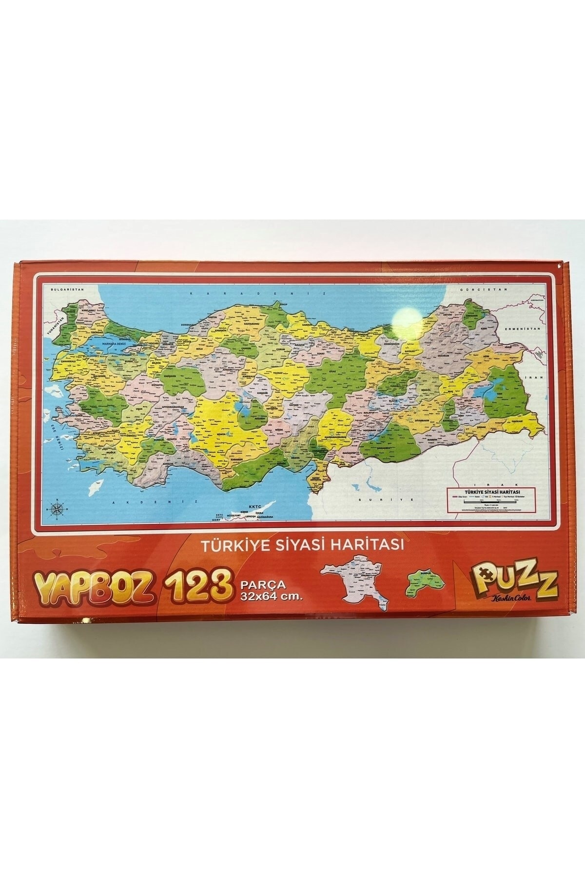 Keskin 32*64 Kutulu Yapboz Türkiye Haritası 123 Parça