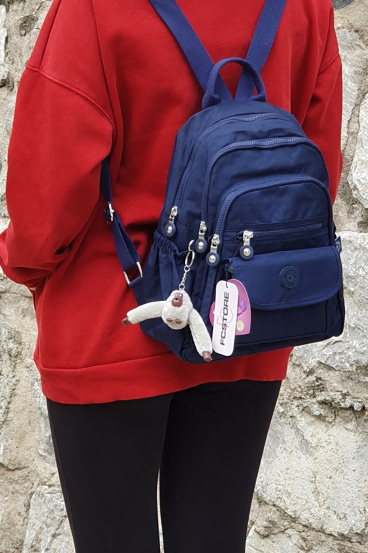کوله پشتی زنانه آبی سرمه ای FCSTORE | megasırt اورجینال - تصویر 2