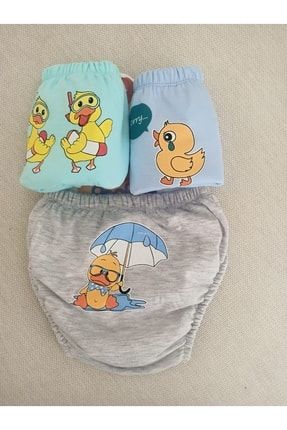 3'lü Bebek Tuvalet Alıştırma Külodu Alıştırma Kilodu Aslan Desenli Alıştırma Külodu Unisex Kilot kilot8