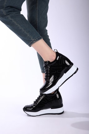 Siyah - Dolgu Topuk Spor Ayakkabı ALNASL