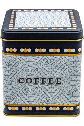 Er024-7d Mosaic Coffee Desenli Kare Metal Saklama Kabı 12x12 Cm ER024