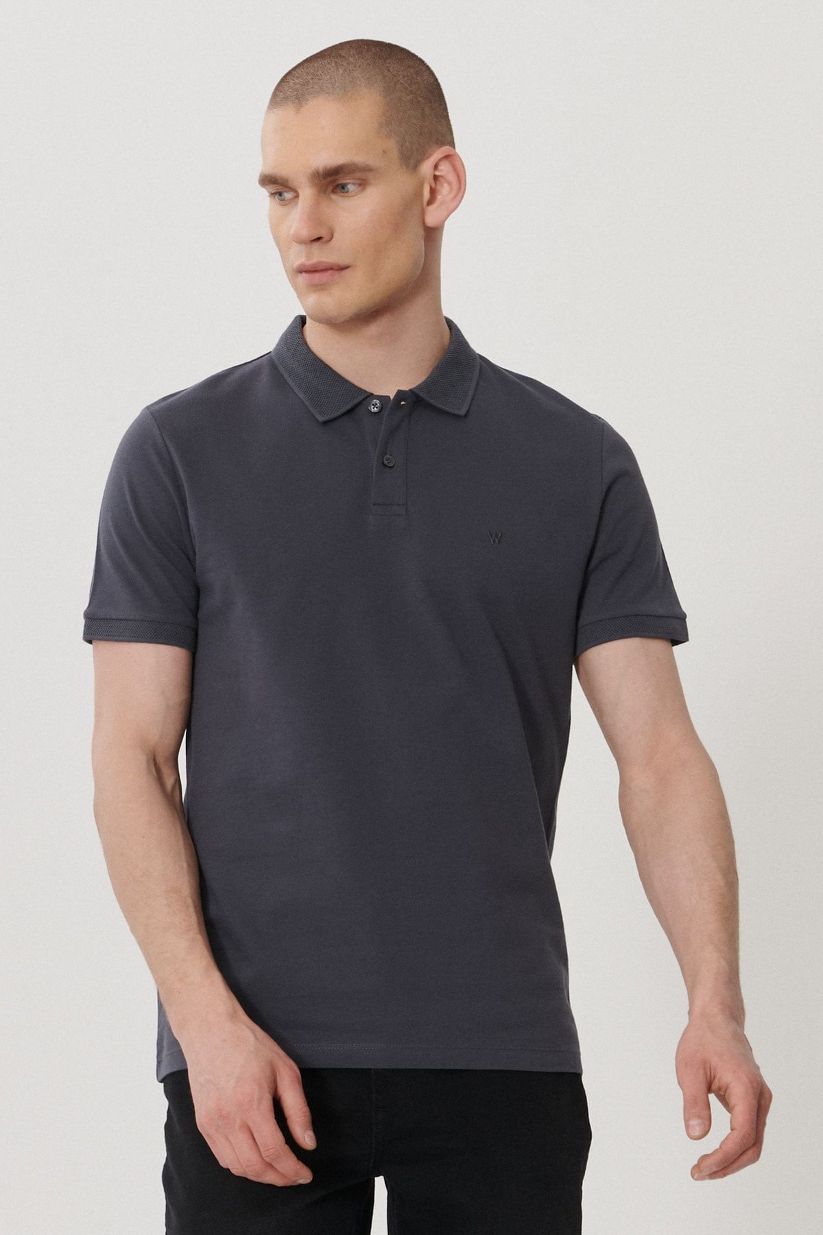 تی شرت یقه پولو خاکستری مردانه به طور منظم مناسب برش طبیعی چوگان 100 ٪ پنبه T shirt Wrangler