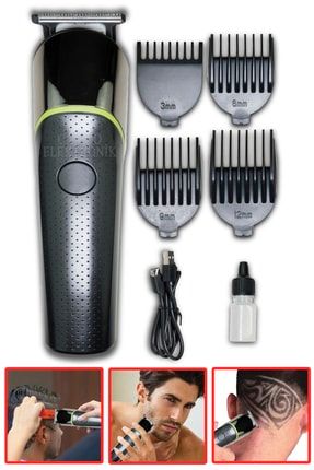 Saç Sakal Tıraş Makinesi Ense Vücut Traşı Kablosuz Şarjlı Erkek Bakım Cihazı V-191 STELLA250