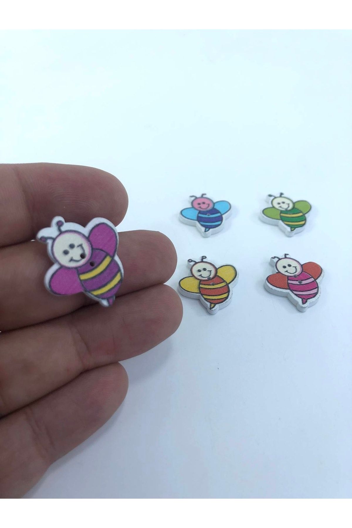 Hobigram-Bee Patterned Colorful Button – Special Design, Accessory, Quality Production, Eye-Catching Style 3