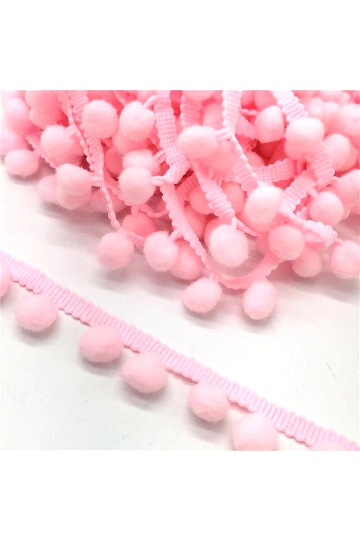 Pink Pompom Ribbon Price is 5 Meters – Decorative Ribbon, Stylish Design, Women's Accessory – Decorative Shape